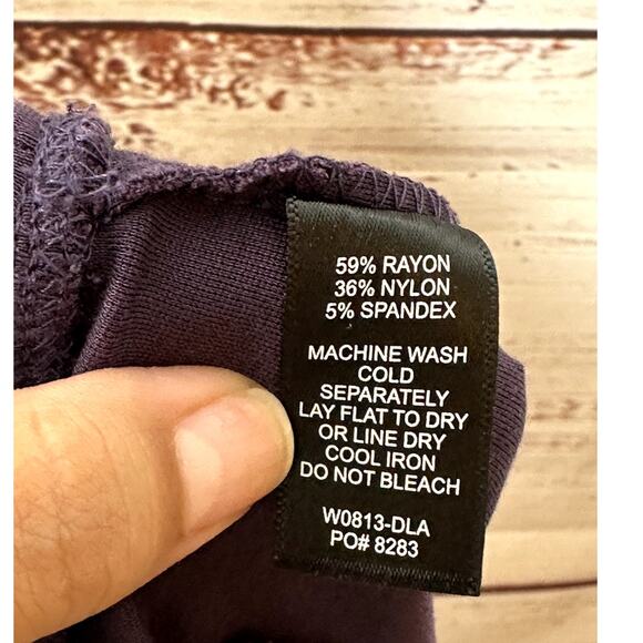 Betabrand Sassiest Pant Skirt Combo Deep Purple Stretchy Comfy Career Size XL - Picture 11 of 11